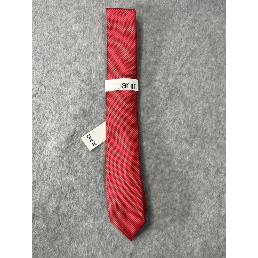 NEW Bar III Weston Stripe Red Tie - New With Tags